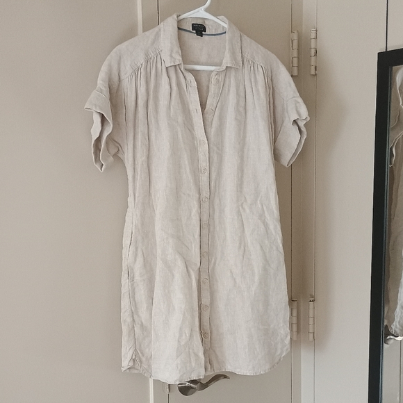 J. Crew Dresses & Skirts - Baird Mcnutt For J. Crew Irish Linen Mini Dress With Pockets in Light Tan